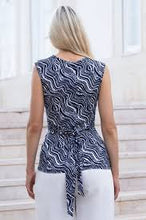 Load image into Gallery viewer, SS24 Marble Navy Print Top
