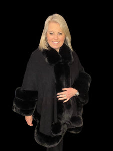 AW24 Faux Fur Trimmed Cape